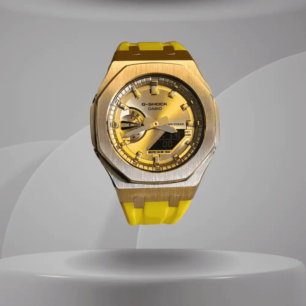 Casio G-Shock Mod Watch - Yellow Rose Gold - GA-2100 Custom Casioak