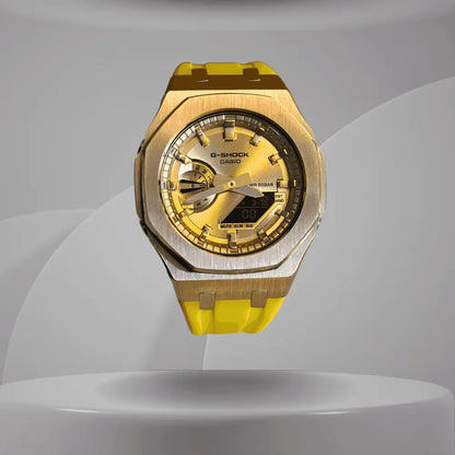 Casio G-Shock Mod Watch - Yellow Rose Gold - GA-2100 Custom Casioak