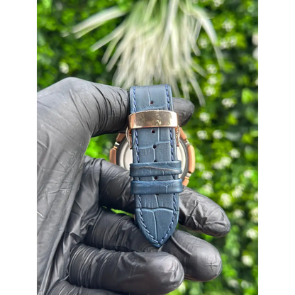 Montre Casionaut Custom – White Blue Alligator Leather - Mod G-Shock GA2100