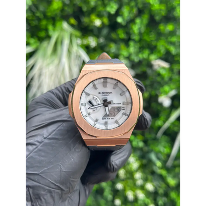 Montre Casionaut Custom – White Blue Alligator Leather - Mod G-Shock GA2100