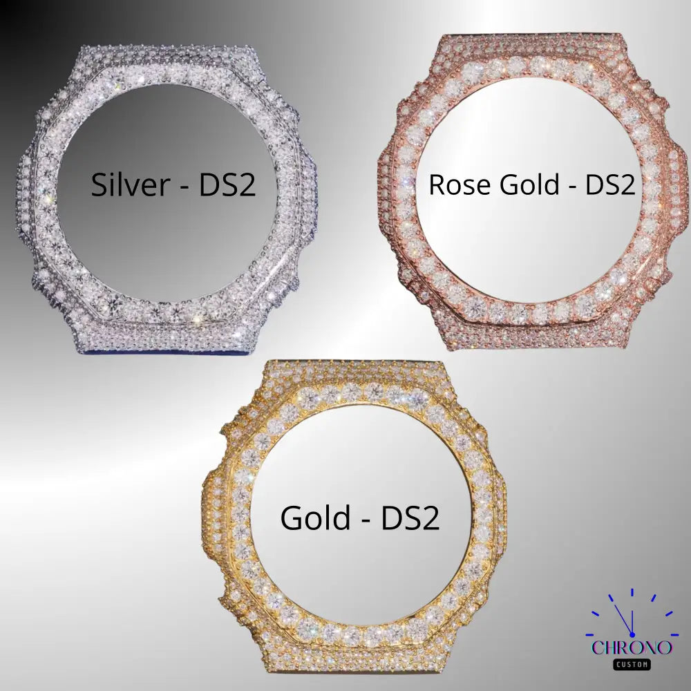 Montre G-Shock Custom Hip Hop – Moissanite 925 Full Silver IcedOut - Luxury Mod GA2100