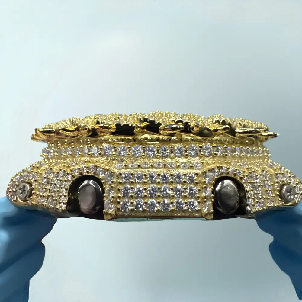 Montre CasiOak Custom Hip Hop – Moissanite 925 Gold Iced Thorn Blue - Mod G-Shock GA2100