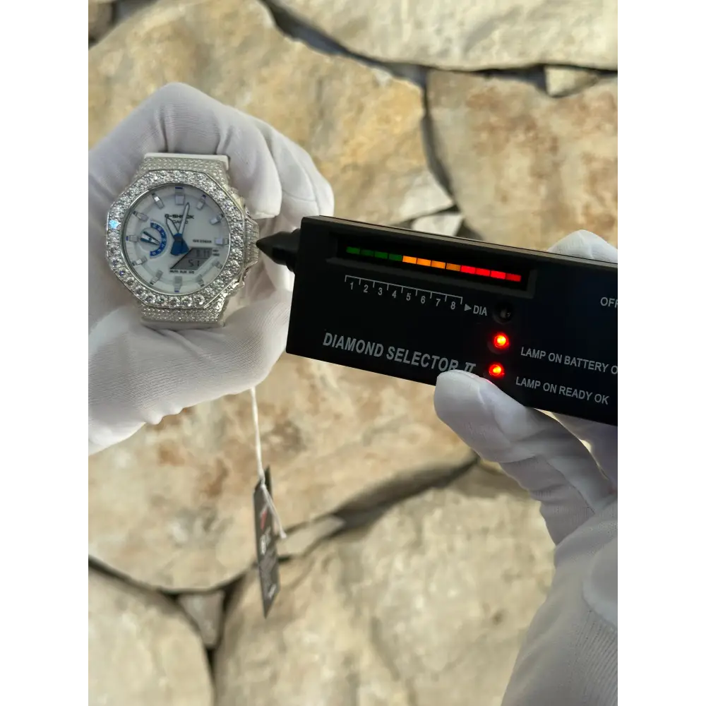 Montre G-Shock Custom Hip Hop – Moissanite 925 Silver IcedOut Luminous Dial - Luxury Mod GA2100