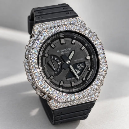 Montre G-Shock Custom Hip Hop – Moissanite 925 Silver IcedOut - Luxury Mod GA2100