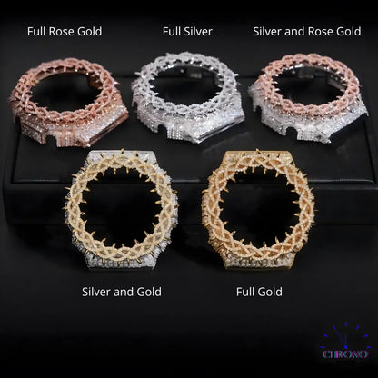 Montre G-Shock Custom Hip Hop – Moissanite 925 Silver IcedOut Thorn Black Gold - Luxury Mod GA2100