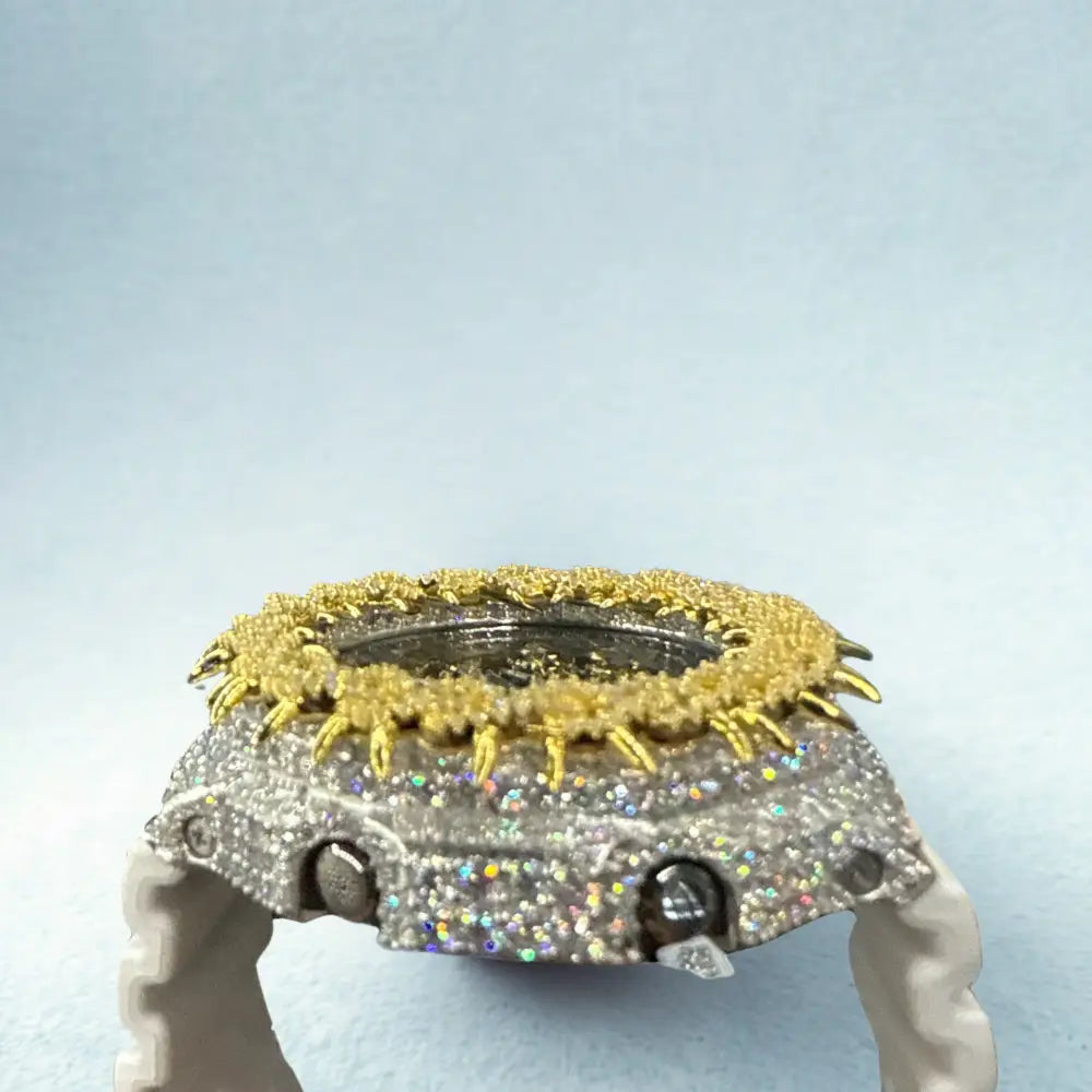 Montre CasiOak Custom Hip Hop – Moissanite 925 Silver Iced Thorn Black Silver/Gold - Mod G-Shock GA2100