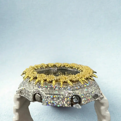 Montre CasiOak Custom Hip Hop – Moissanite 925 Silver Iced Thorn Black Silver/Gold - Mod G-Shock GA2100