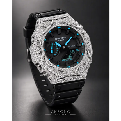Montre G-Shock Custom Hip Hop – Moissanite AK Gun Iced Out - Luxury Mod GA2100
