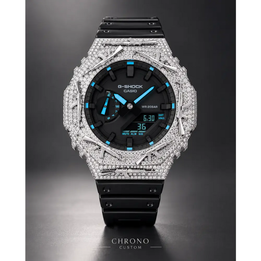 Montre G-Shock Custom Hip Hop – Moissanite AK Gun Iced Out - Luxury Mod GA2100