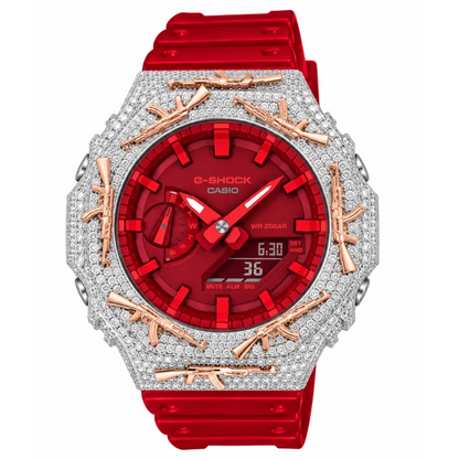 Montre G-Shock Custom Hip Hop – Moissanite AK Gun Iced Out - Luxury Mod GA2100