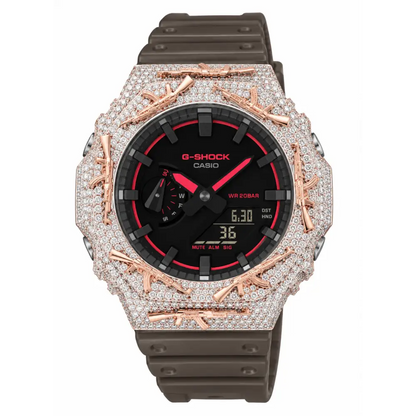 Montre G-Shock Custom Hip Hop – Moissanite AK Gun Iced Out - Luxury Mod GA2100