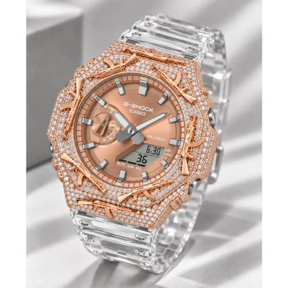 Montre G-Shock Custom Hip Hop – Moissanite AK Gun Iced Out - Luxury Mod GA2100