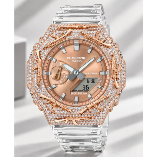Montre G-Shock Custom Hip Hop – Moissanite AK Gun Iced Out - Luxury Mod GA2100