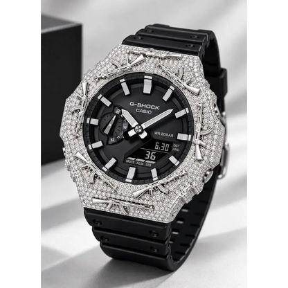 Montre G-Shock Custom Hip Hop – Moissanite AK Gun Iced Out - Luxury Mod GA2100