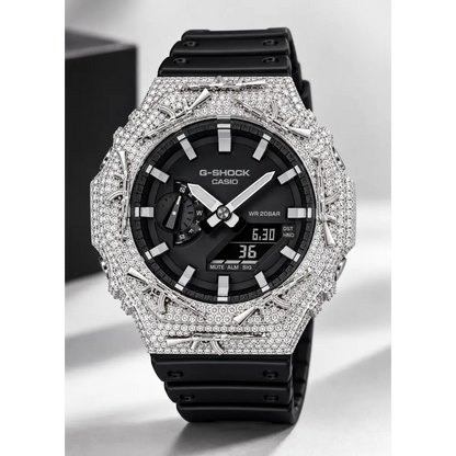 Montre G-Shock Custom Hip Hop – Moissanite AK Gun Iced Out - Luxury Mod GA2100