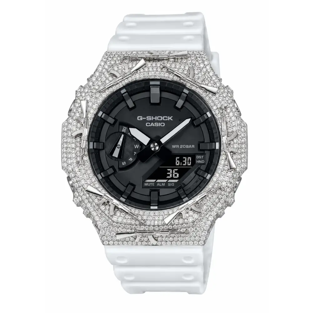 Montre G-Shock Custom Hip Hop – Moissanite AK Gun Iced Out - Luxury Mod GA2100