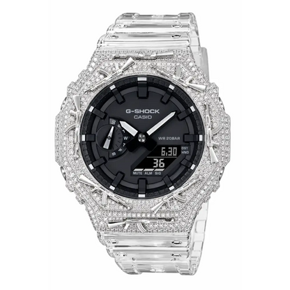Montre G-Shock Custom Hip Hop – Moissanite AK Gun Iced Out - Luxury Mod GA2100