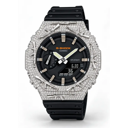 Montre G-Shock Custom Hip Hop – Moissanite AK Gun Iced Out - Luxury Mod GA2100