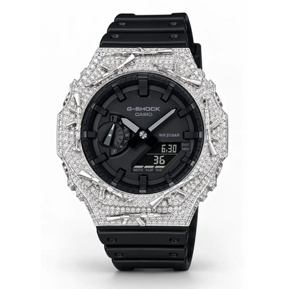 Montre G-Shock Custom Hip Hop – Moissanite AK Gun Iced Out - Luxury Mod GA2100