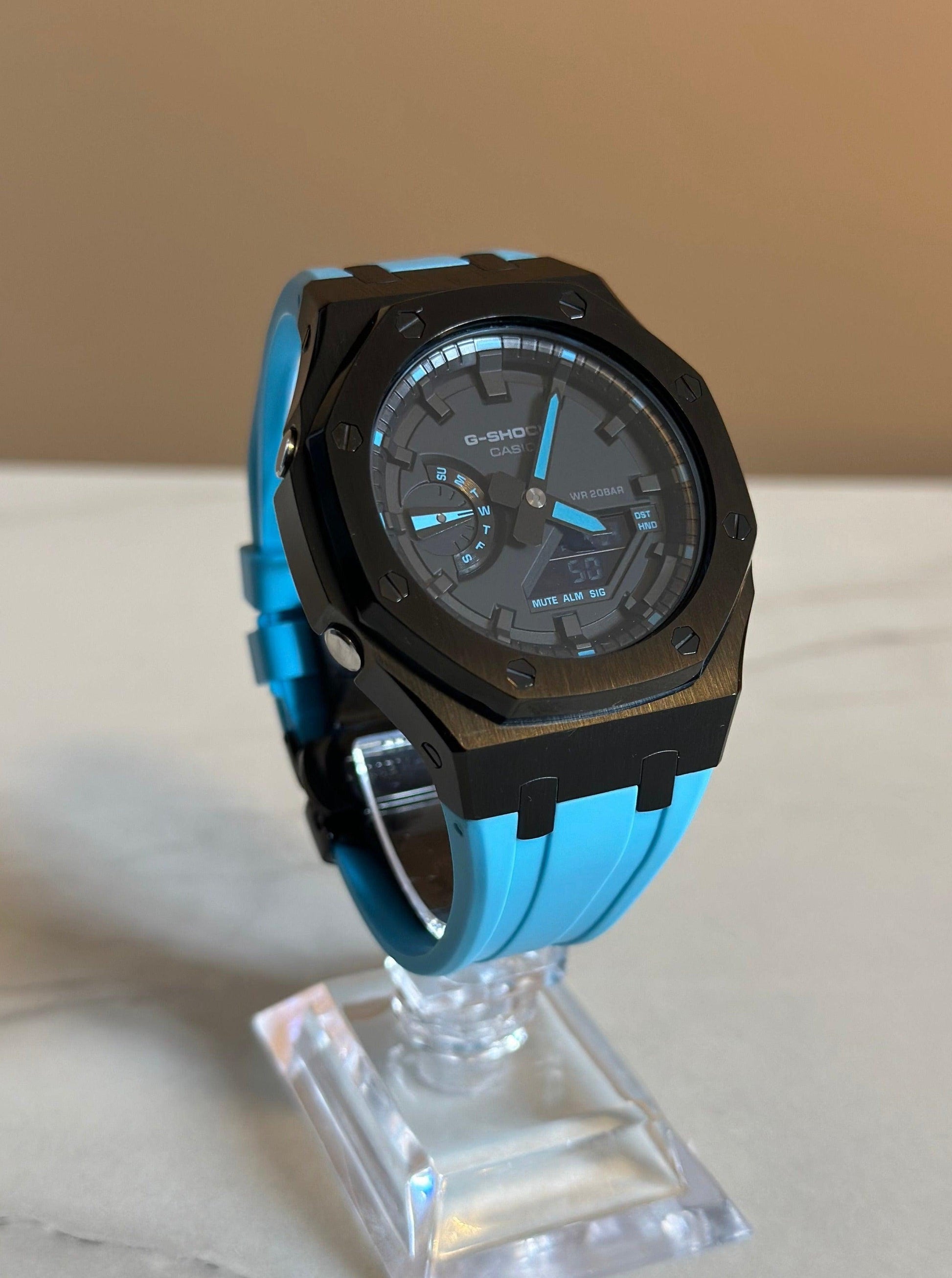 Montre CasiOak Custom - Black Blue - ChronoCustom